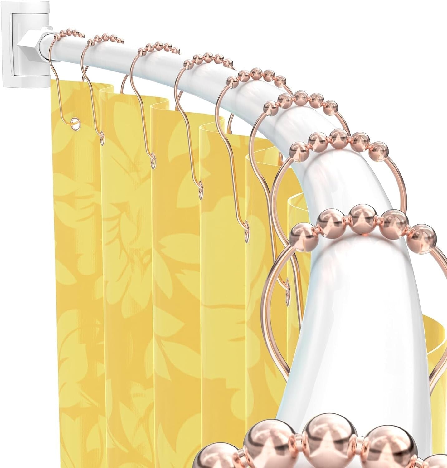 Elegant Curved Shower Curtain Rod 38-72 Inches – Wall Mounted for Ultimate Space