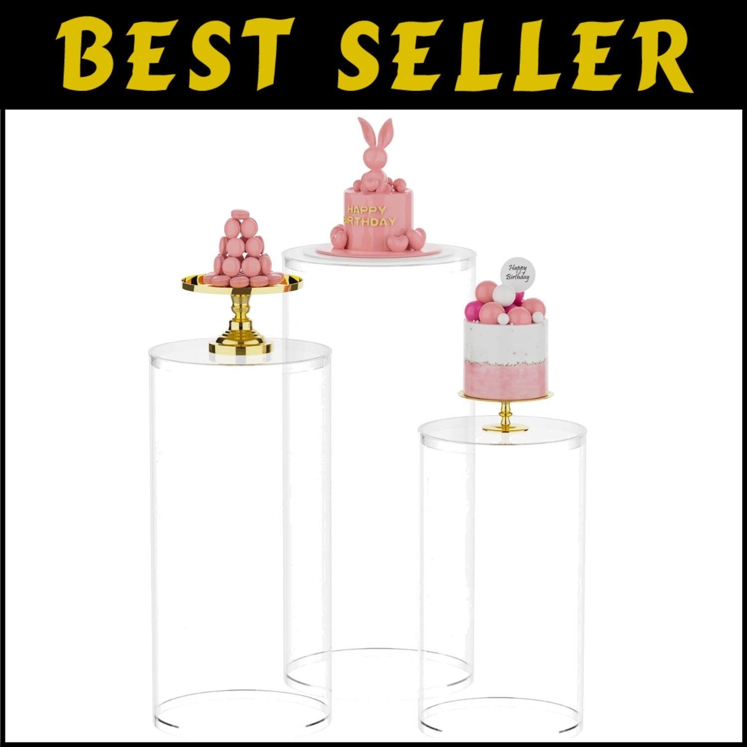 Lightweight Stackable Cylinder Pedestal Stands - Wedding Decor Essentials