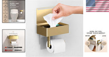 Load image into Gallery viewer, Modern Wall-Mounted Toilet Paper Holder with Phone Shelf &amp; Storage for Wipes