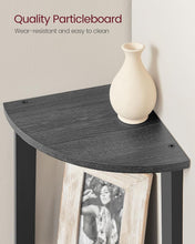 Load image into Gallery viewer, Industrial 4-Tier Corner Shelf Stand - Charcoal Gray &amp; Black - Easy Assembly