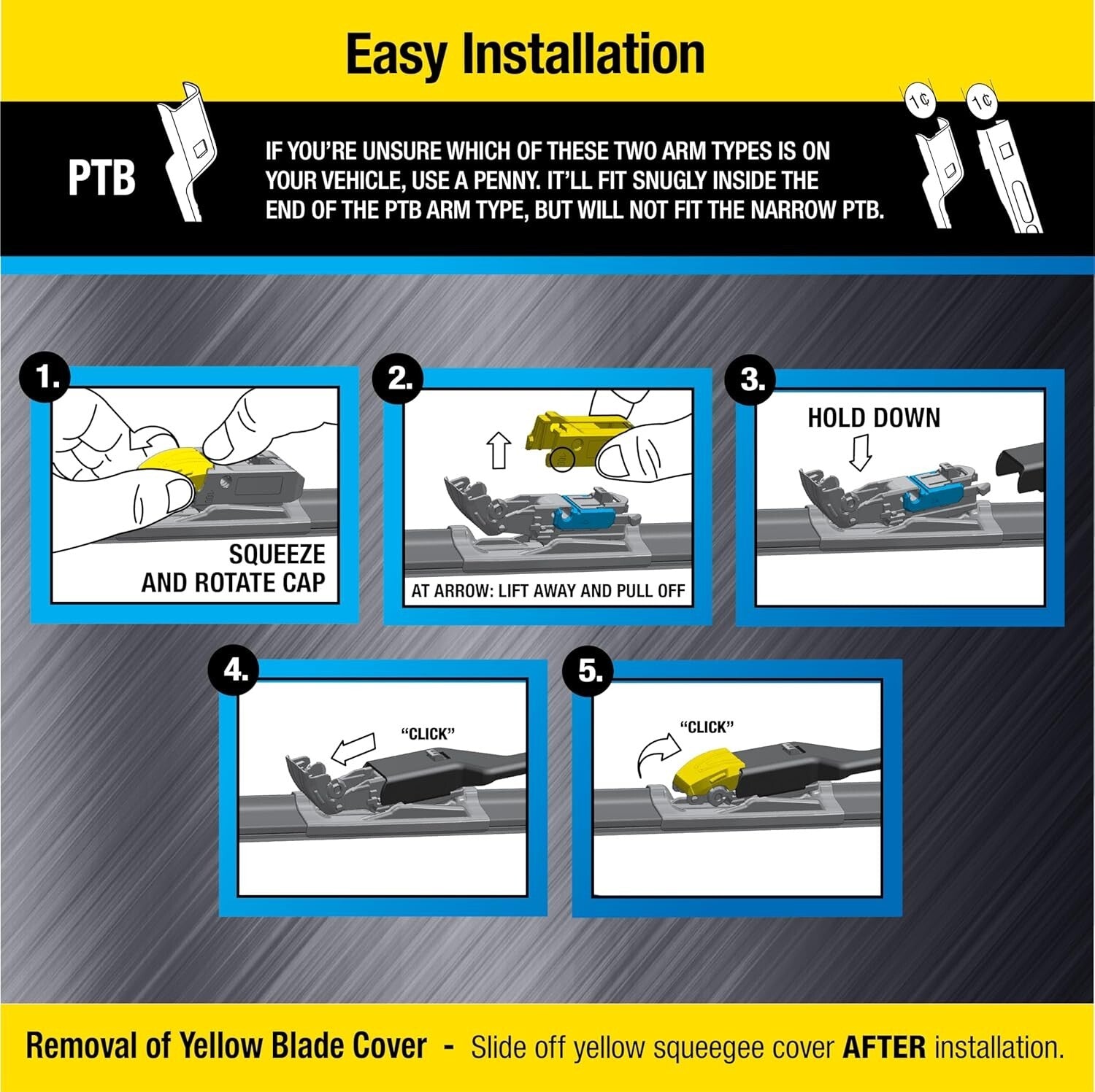Rugged 22-Inch SUV & Truck Wiper Blades with UV Indicator - Safe Visibility