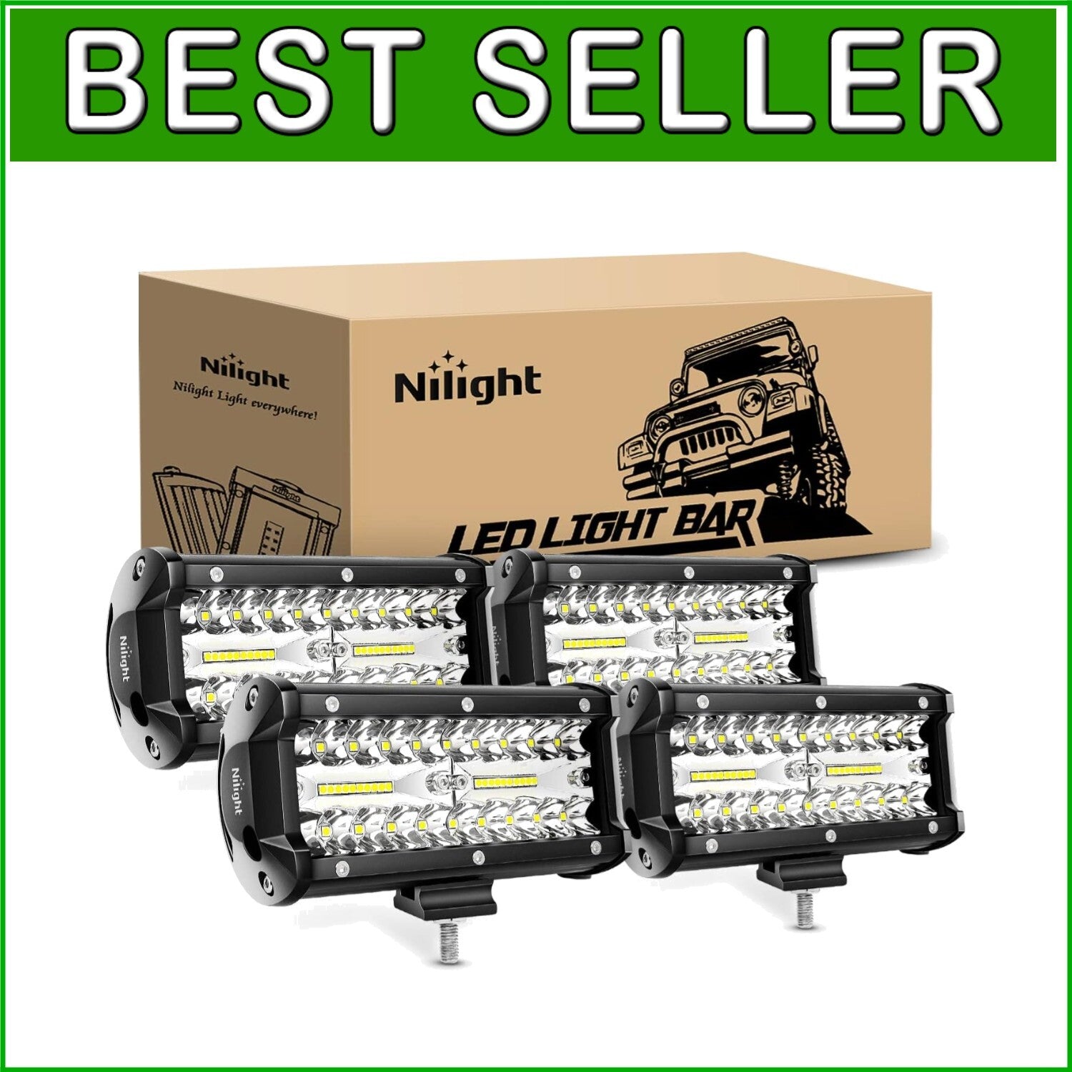 Powerful 120W Waterproof LED Light Pods 4PCS - Ideal for SUVs, Trucks, Boats