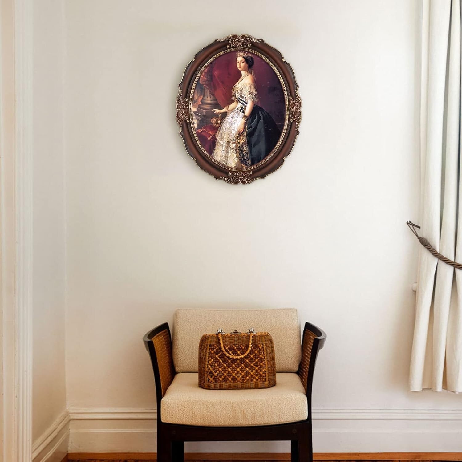 Handcrafted 11x14 Oval Picture Frame with Floral Design -Luxury Home Accessory