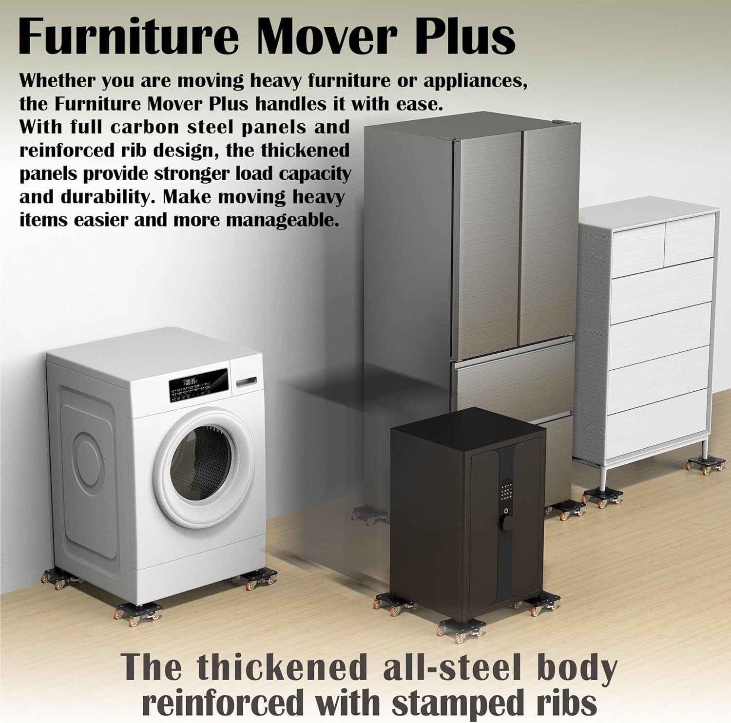 Reinforced Carbon Steel Dolly with Furniture Lifter - Innovative Moving Solution