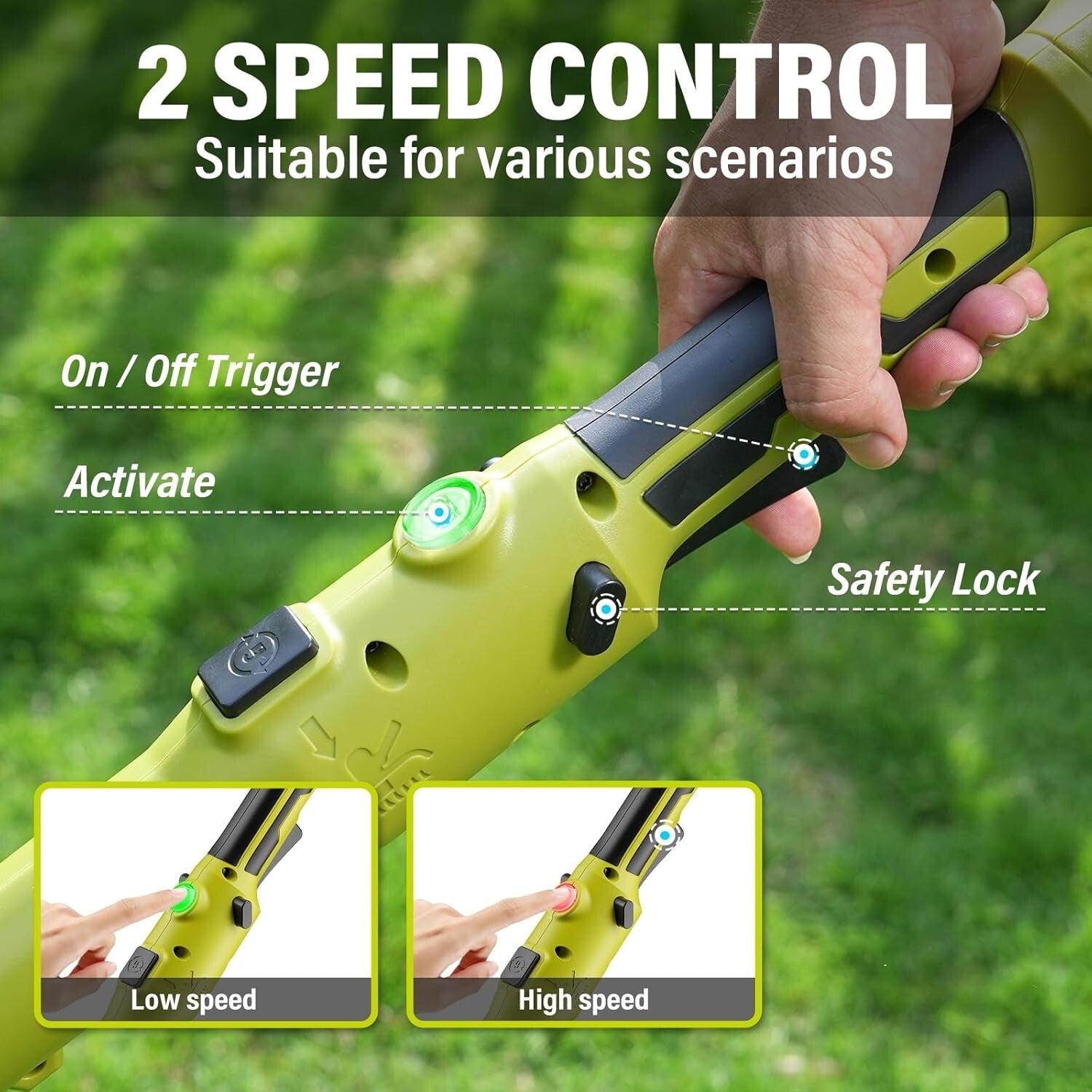 Powerful 40V Wireless Lawn Trimmer & Edger - 14-Inch Cutting Width, Fast Charger