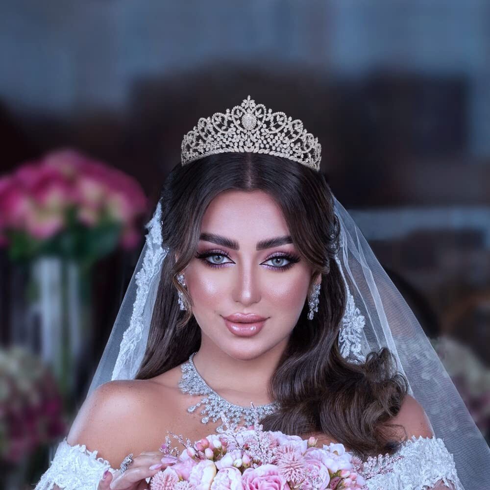 Lightweight Bridal Tiara with Secure Pin Loops - Perfect for Weddings & Events