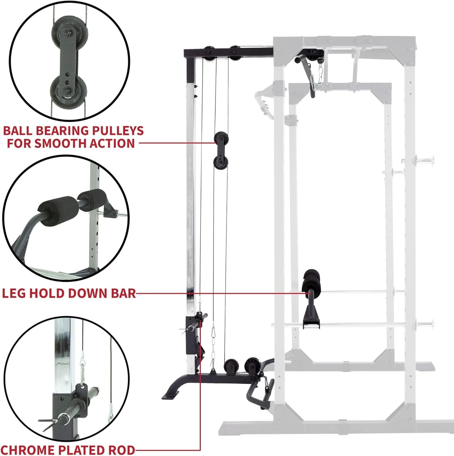 Multi-Function Power Cage with LAT Pulldown Attachment - 270 lbs Capacity