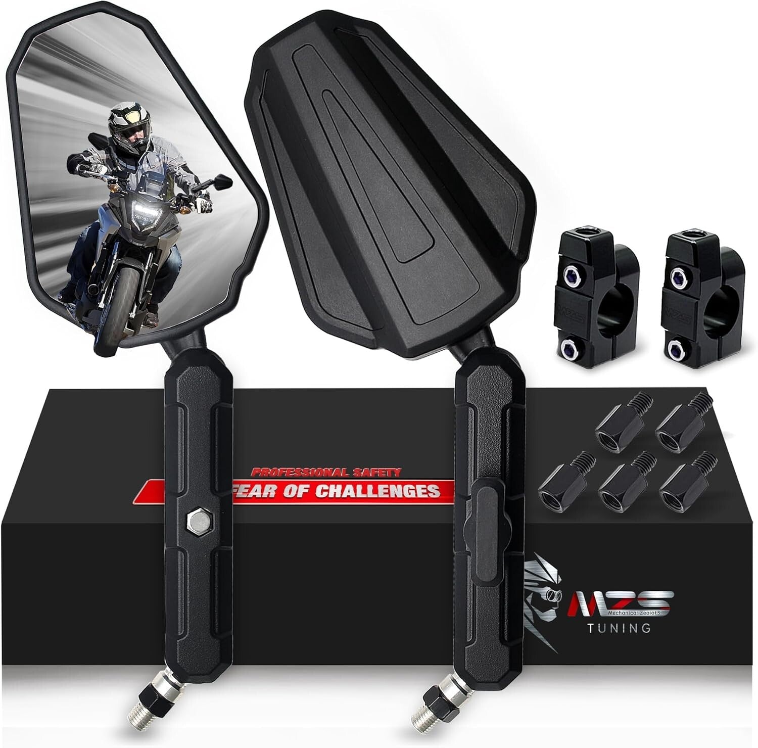 Durable Foldable Aluminum Motorcycle Mirrors for Enhanced Street & Dirt Riding