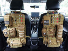 Load image into Gallery viewer, Universal MOLLE Tactical Seat Back Organizer - Durable Khaki Pouches Included