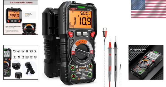 Compact 6000 Counts Digital Multimeter - Battery Operated with Backlight Display