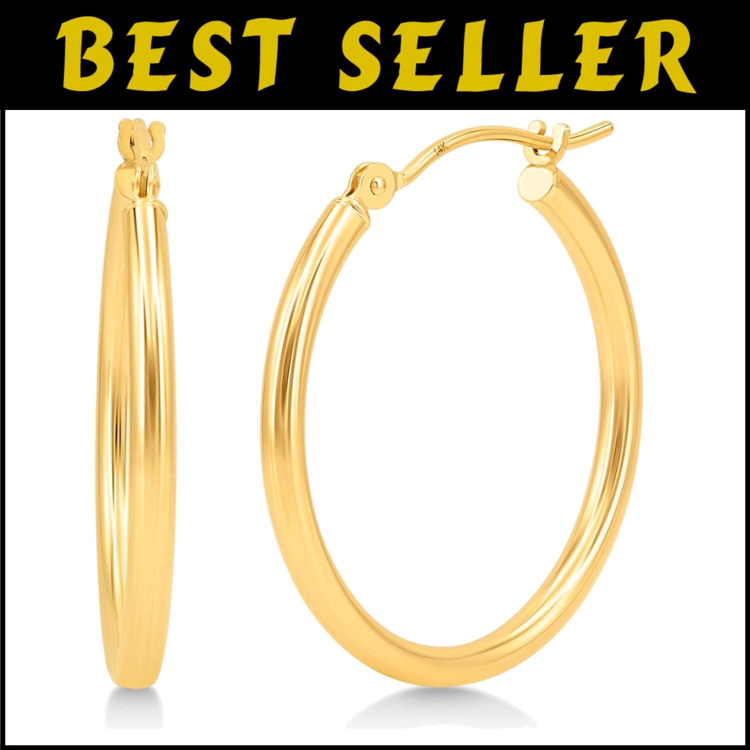 Hypoallergenic 14k Gold Huggie Hoops - Stylish 25mm Earrings for Any Occasion