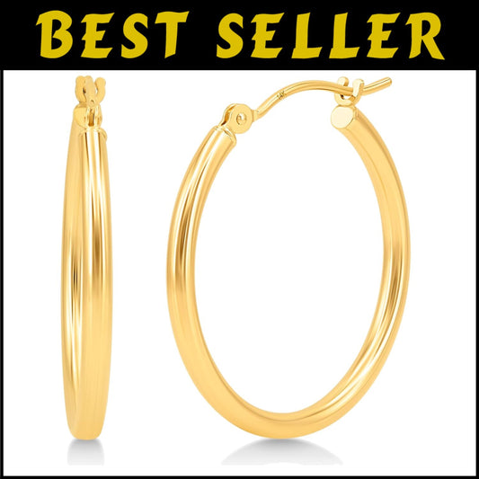 Hypoallergenic 14k Gold Huggie Hoops - Stylish 25mm Earrings for Any Occasion