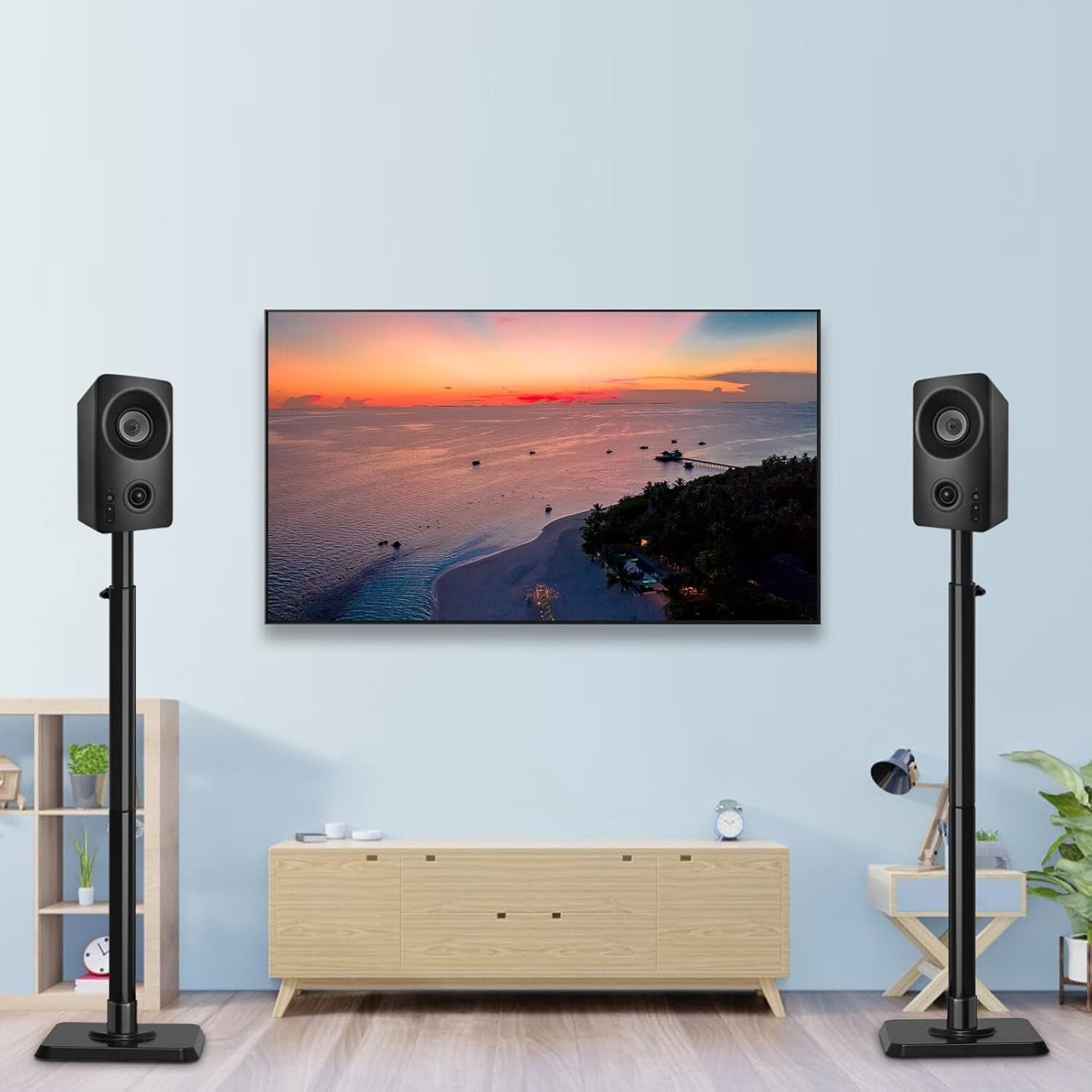 Premium Speaker Stands for Vizio, JBL & More - Adjustable & Cable Concealment