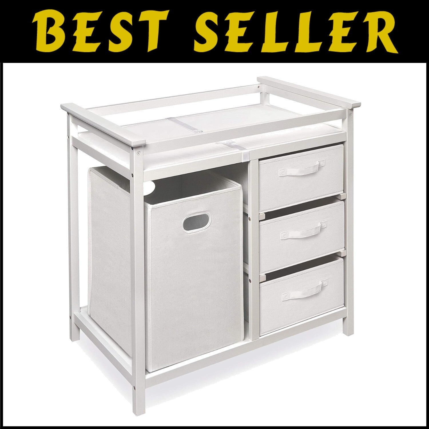 3-Drawer Portable Baby Changing Table with Safety Rails for Modern Nurseries