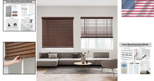 Load image into Gallery viewer, Light Filtering Faux Wood Blinds - 2" Slats, 34" W x 60" H, Safety and Elegance