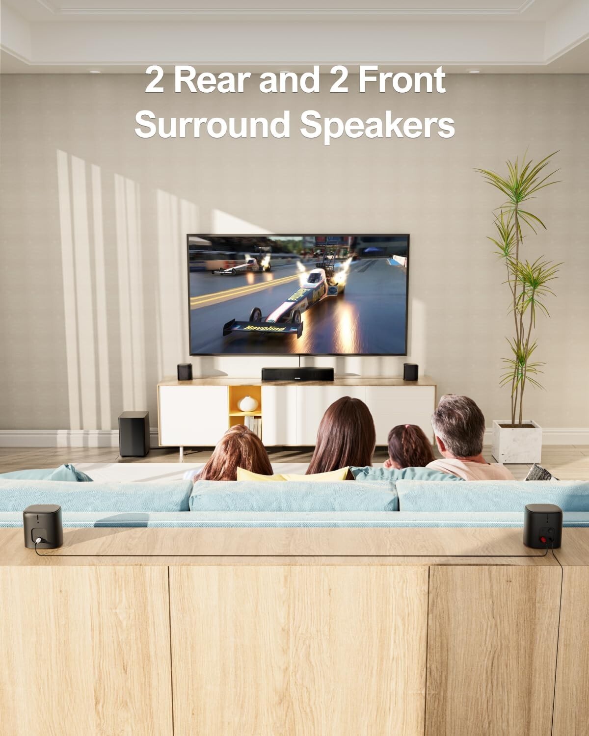 Premium 7.1ch Virtual Soundbar with 4 Adjustable Speakers for Enhanced Immersion