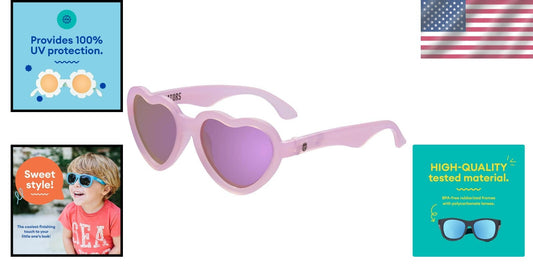 Adorable Heart-Shaped Kids Sunglasses – Polarized UV Protection & Flexible Fit