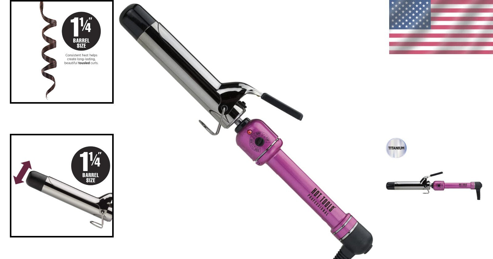 8ft Professional Titanium Curling Iron - Lightweight, Safe & Effective Styling