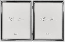 Load image into Gallery viewer, Luxury Silver Plated Double Picture Frame with Navy Velvet Backing - 8x10