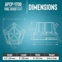 Load image into Gallery viewer, High-Efficiency 115V Submersible Pool Pump - 1/3 HP, 1745 GPH, 25-Ft Cord