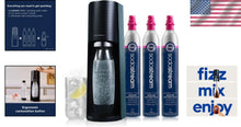 Load image into Gallery viewer, Terra Sparkling Water Maker Bundle in Black - Eco-Friendly 60L CO2 Included