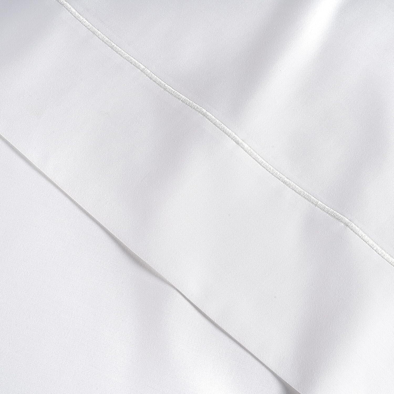 Breathable 1000 TC Egyptian Cotton King Sheets - Snow White, 16-Inch Deep Pocket