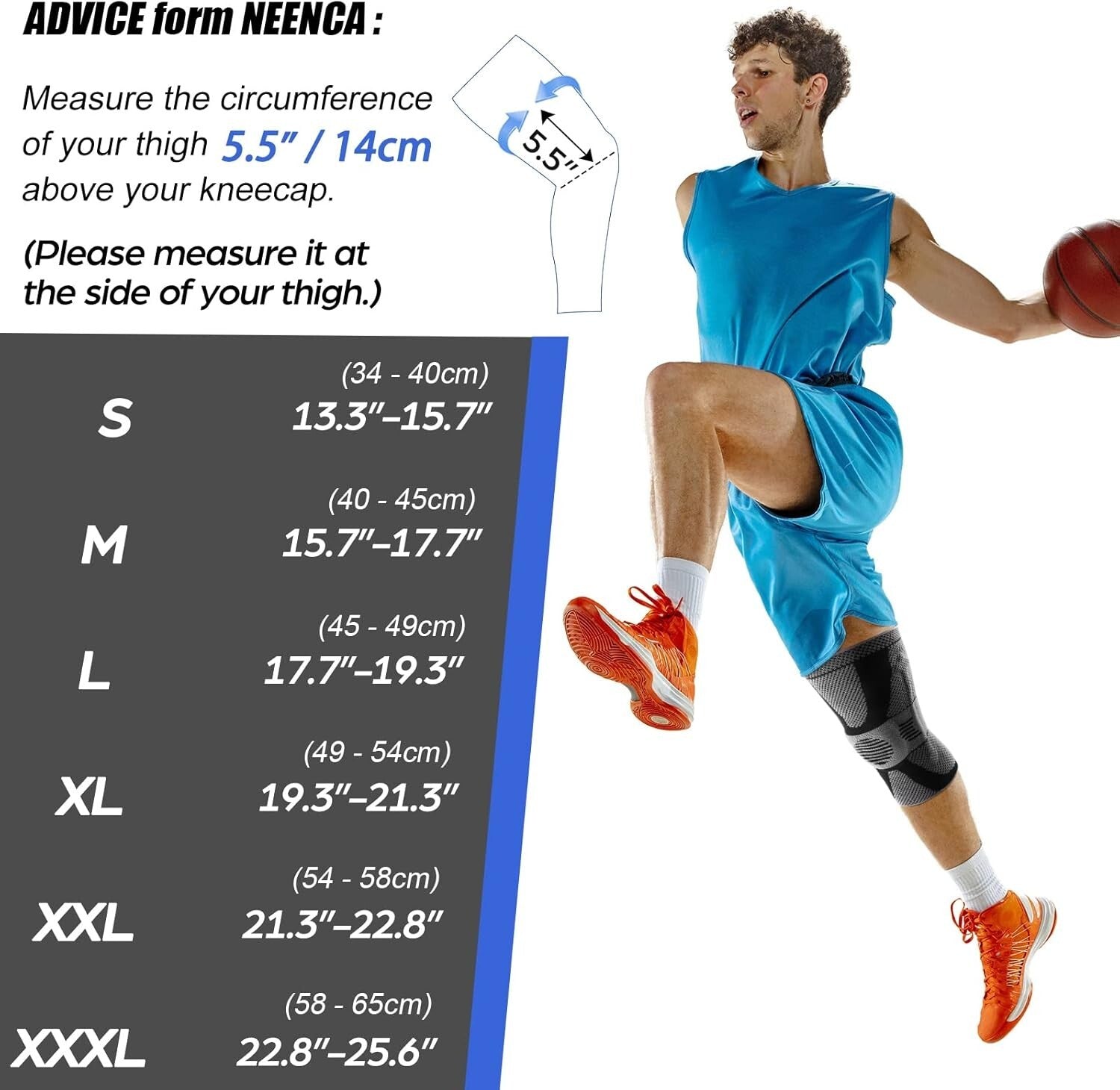 Professional Knee Brace Compression Sleeve for Instant Pain Relief - Large