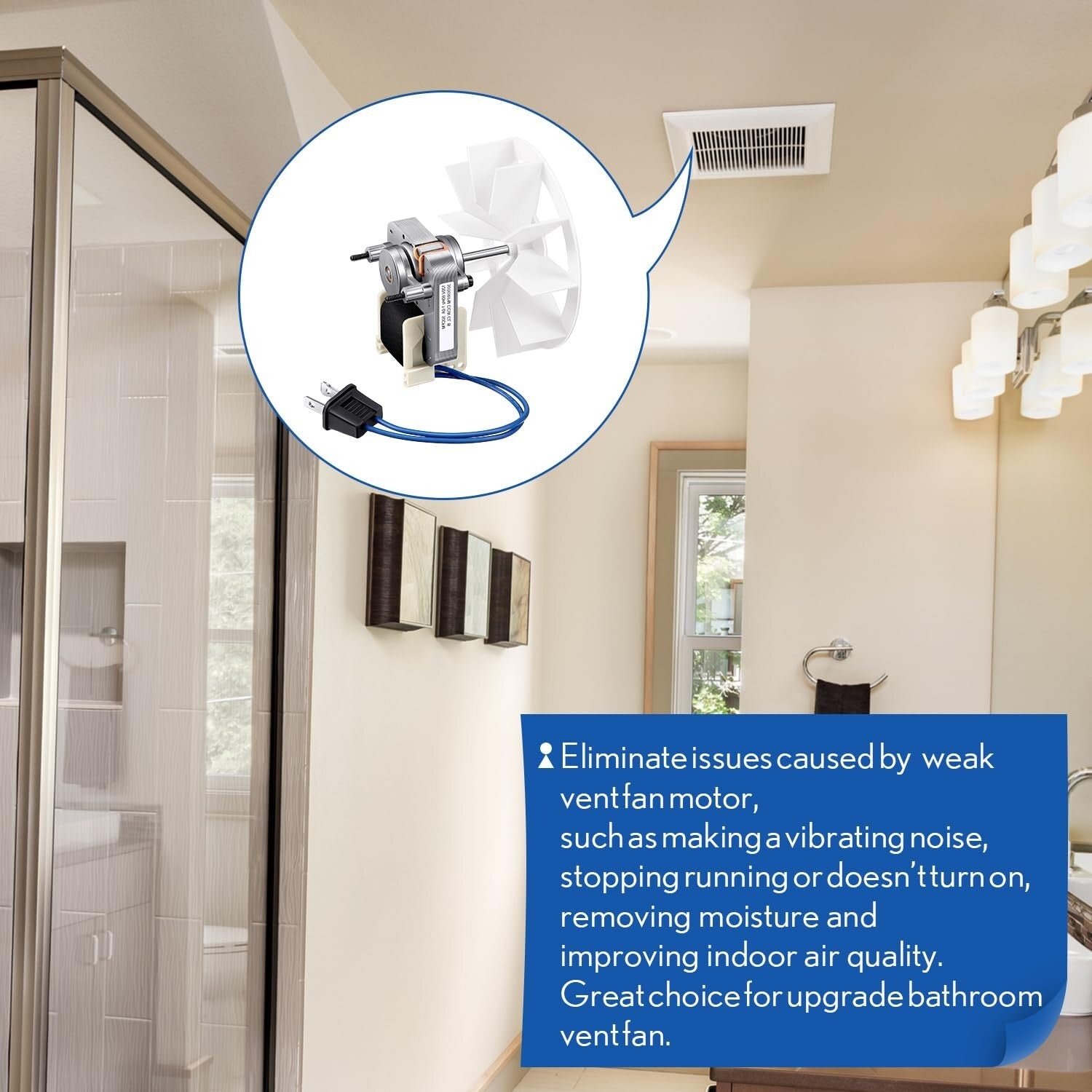 2-Pack Bathroom Fan Motor and Blower Wheel Set - Compatible with Nutone Models