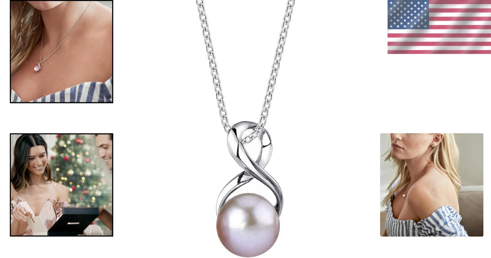 Hand-Picked Freshwater Pearl Necklace in 17 Inch Infinity Design - Gift-Ready
