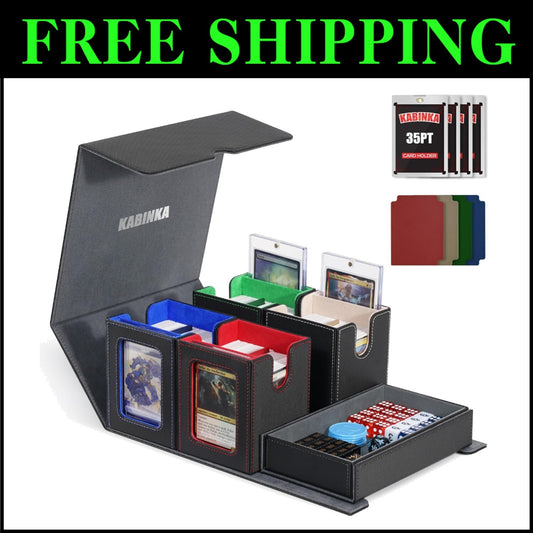 Elegant 5-Compartment Deck Box for Double-Sleeved Cards - Ideal for Collectors