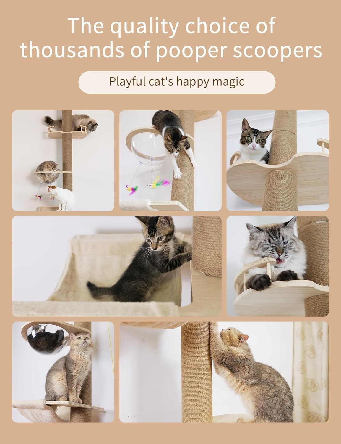 Indoor Cat Scratching Post and Activity Tree - Adjustable Height & Modern Design