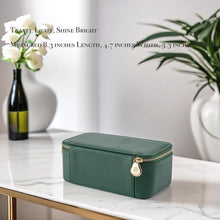 Load image into Gallery viewer, Faux Leather Travel Jewelry Box - 12 Convenient Zipped Pouches for All Jewelry