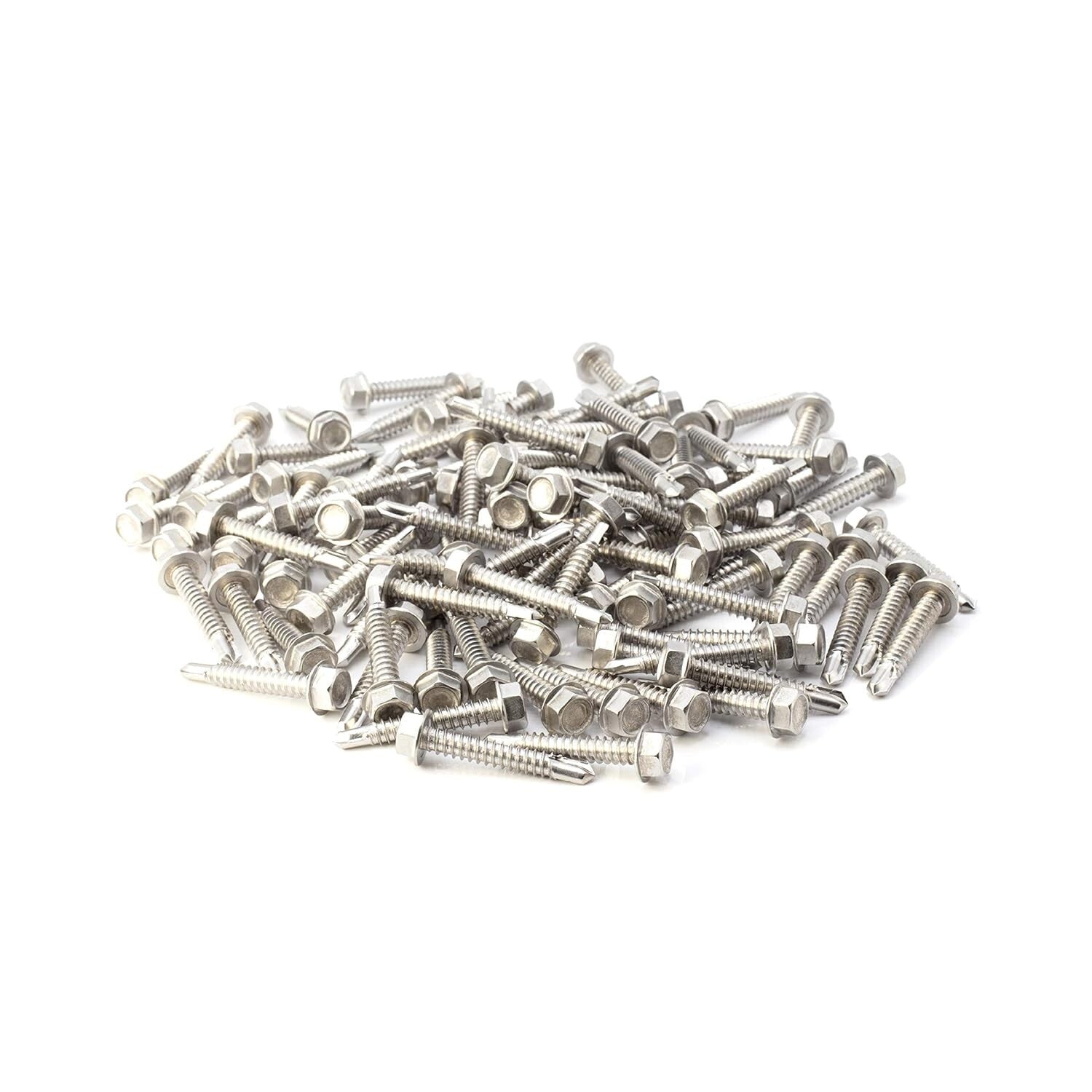 Hex Washer Head Self-Drilling Screws - 1.5" Length, 100ct for Professionals