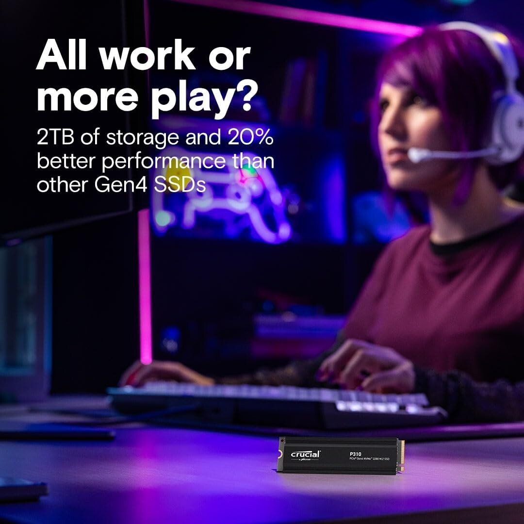 High-Speed 1TB NVMe M.2 SSD with Integrated Heatsink for Gaming & Productivity