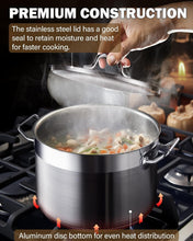 Load image into Gallery viewer, Versatile 8 Qt Stainless Steel Stockpot with Drip-Free Design - Induction Safe