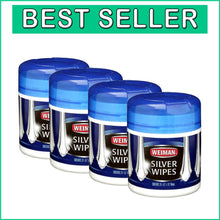 Load image into Gallery viewer, Pack of 4 Silver Wipe Canisters - Non-Scratch &amp; Mildew-Resistant Cleaning Sheets