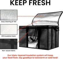 Load image into Gallery viewer, 3XL Insulated Grocery and Delivery Bags with Zipper - Food Safety Guaranteed