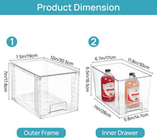 Load image into Gallery viewer, Multi-Purpose Acrylic Storage Drawers - 4-Pack Clear Bins for Tidying Spaces