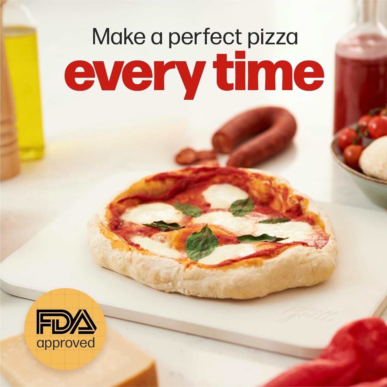 Durable Rectangular Pizza Stone 15 x 12” - Ideal for Baking & Grilling Magic