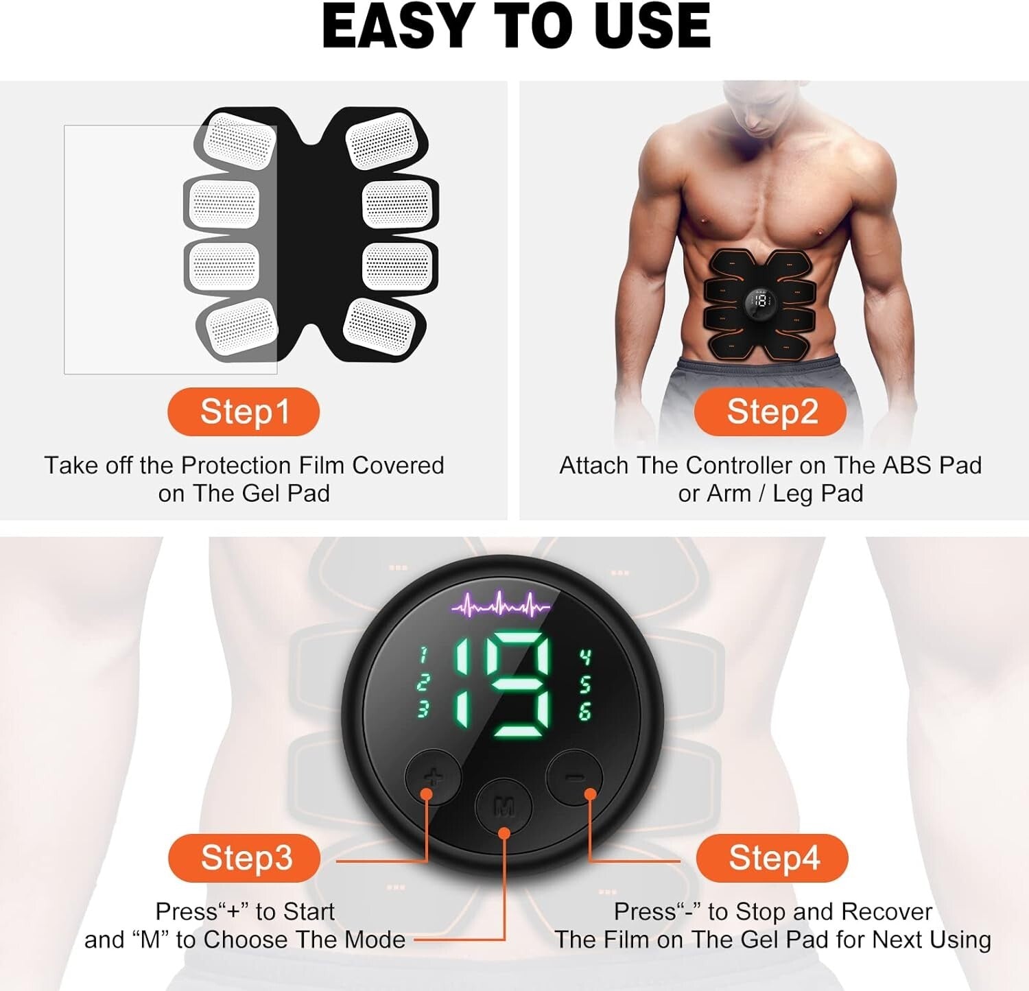 Compact ABS Stimulator with Multiple Intensity Levels – Train Anywhere, Anytime