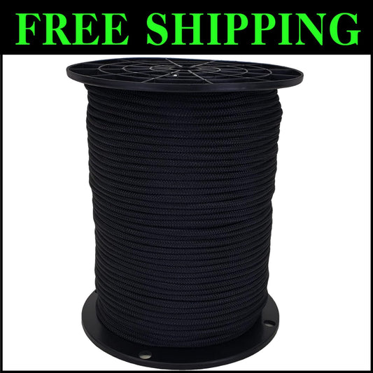 Multipurpose Marine Grade Bungee Cord - 500ft Black Shock Cord for Various Uses
