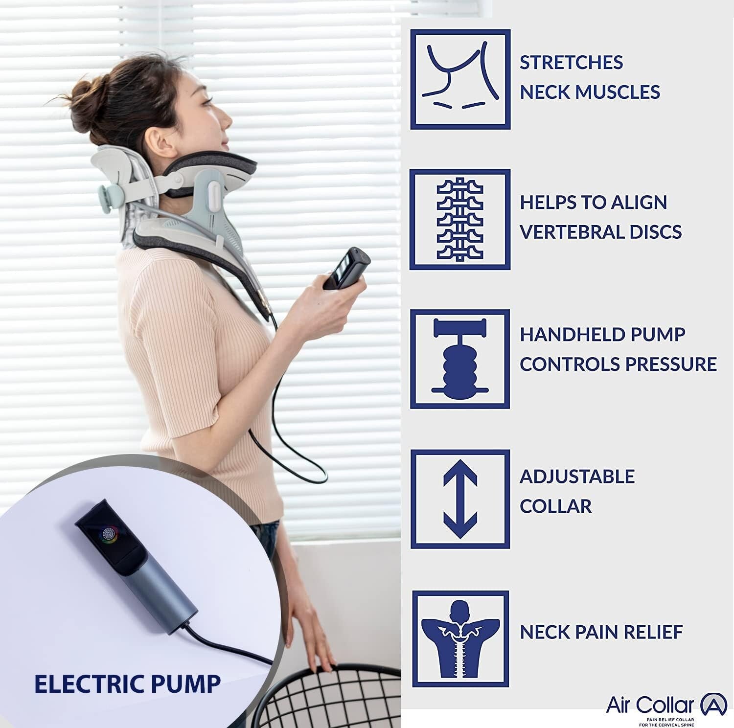 Electric Cervical Traction Device - Adjustable Neck Stretcher for Pain Relief