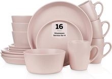 Load image into Gallery viewer, Chic 16-Piece Pink Stoneware Dinnerware Service for 4 - Perfect for Any Occasion
