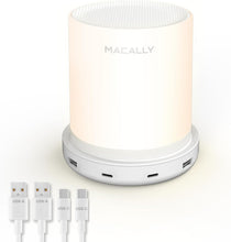 Load image into Gallery viewer, Fast-Charging Bedside Light with USB-A and USB-C Ports - Rustic Touch Control
