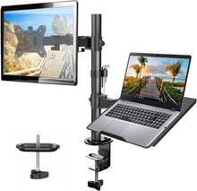 Load image into Gallery viewer, Flexible 2-in-1 Adjustable Monitor &amp; Laptop Mount with Cable Management Included