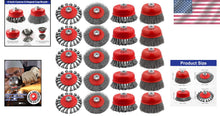 Load image into Gallery viewer, 20 Pack 4" Heavy Duty Wire Wheel Cup Brush Set for Angle Grinders - Carbon Steel