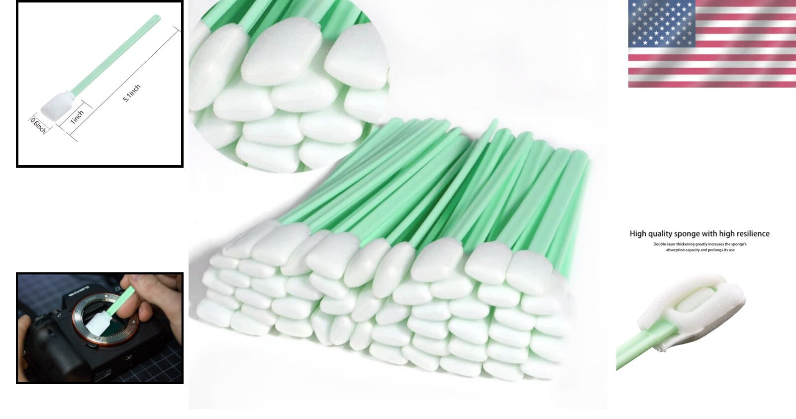Versatile 400 PCS Foam Swab Set for Printers, Cameras, and Optical Cleaning