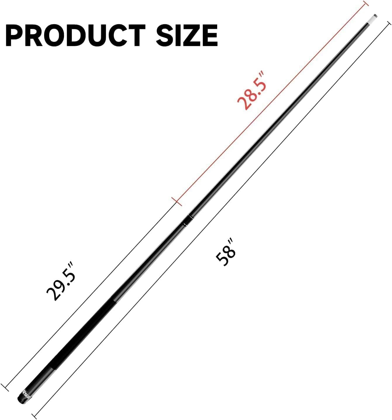 Multi-Weight 58" Pool Cue Set - Fiberglass & Titanium Composite, Elegant Design
