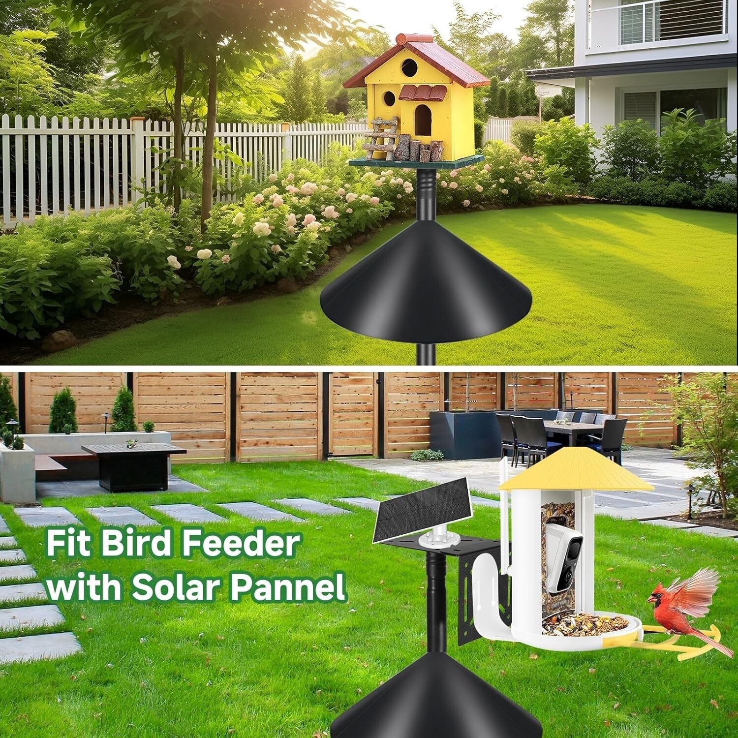 79-Inch Adjustable Height Metal Bird Feeder Pole - Squirrel Proof & Heavy-Duty