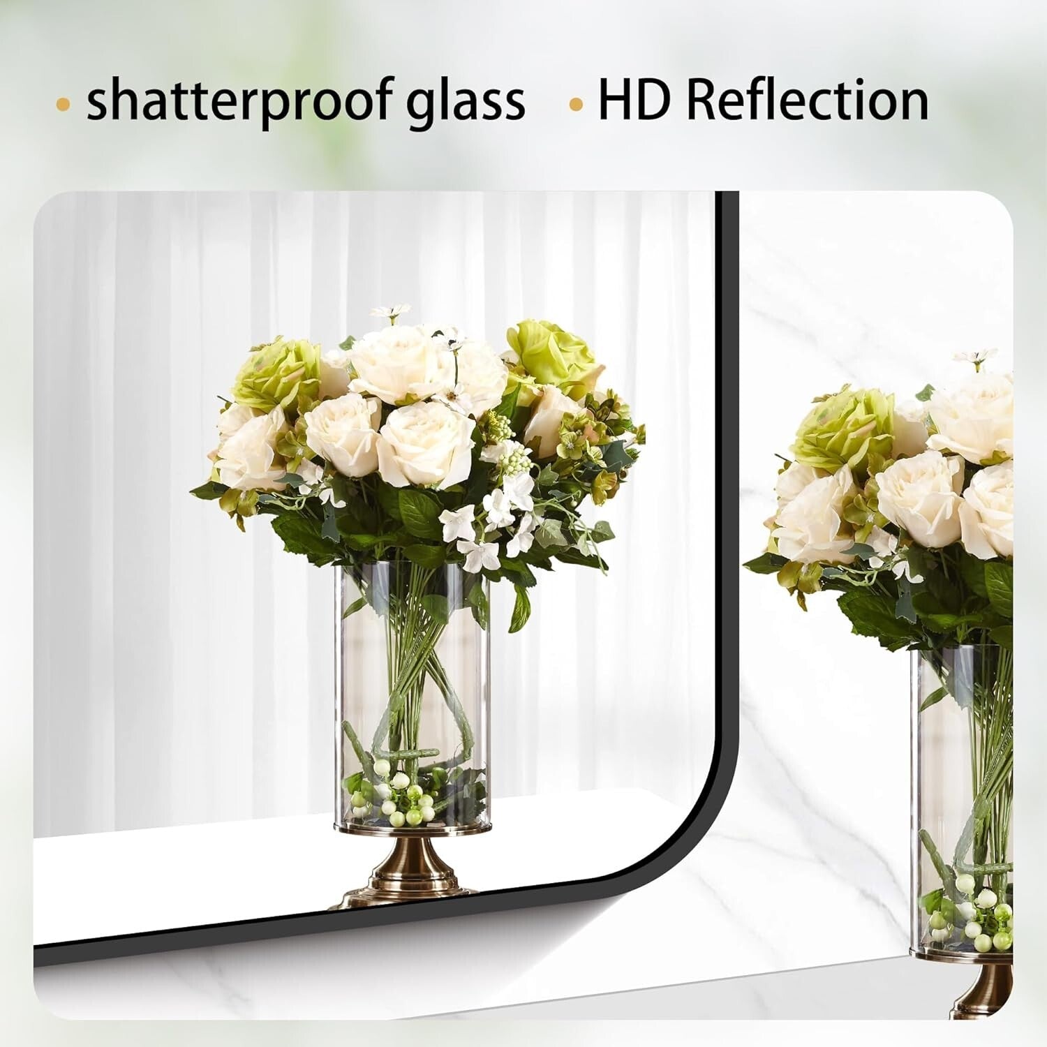 Stylish Rectangular Vanity Mirror 60" x 40" - Horizontal/Vertical Options